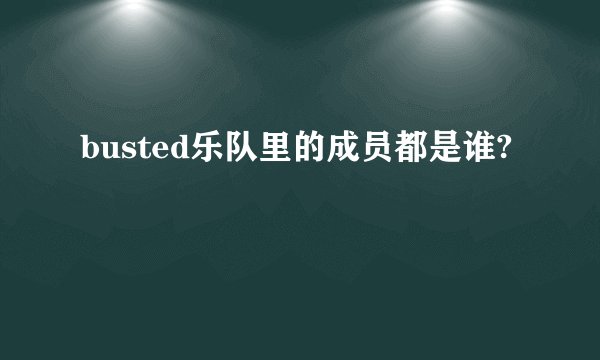 busted乐队里的成员都是谁?