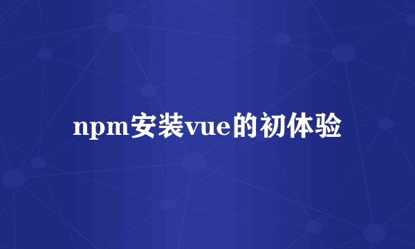 npm安装vue的初体验